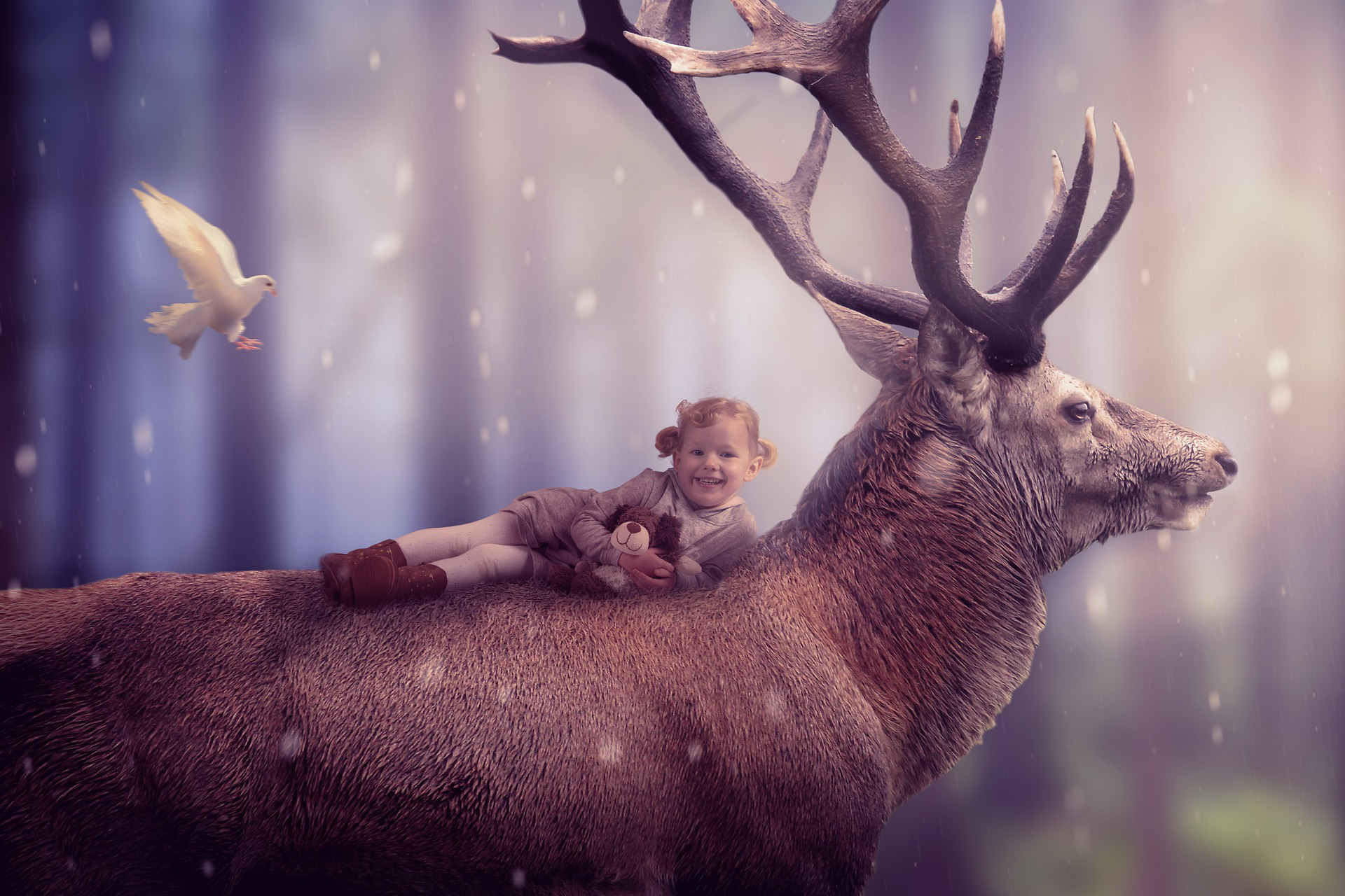 Kind und Hirsch