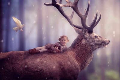 Kind und Hirsch